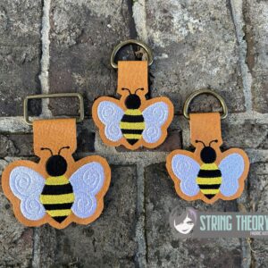 Bee Strap Connectors ITH in the hoop Digital Download for Machine Embroidery Pattern, Design (5x7 Hoop)