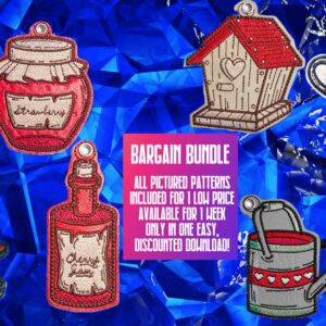 Cottagecore Bargain Bundle ITH Ornaments machine embroidery design