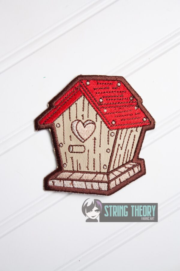 Cottagecore Birdhouse fob, patch, Ornament ITH in the hoop Digital Download for Machine Embroidery Pattern, Design (4x4 Hoop) - Image 3