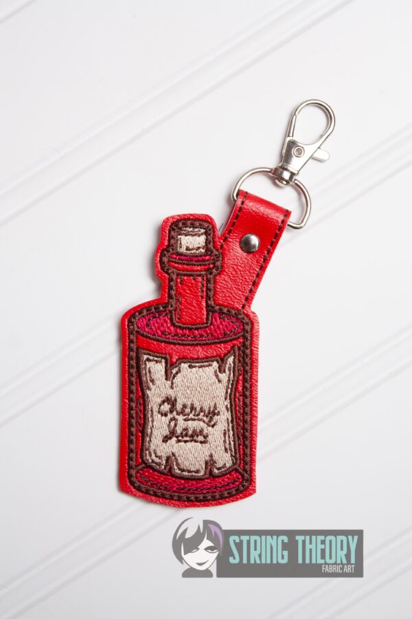 Cottagecore Cherry Jam fob, patch, Ornament ITH in the hoop Digital Download for Machine Embroidery Pattern, Design (4x4 Hoop) - Image 2