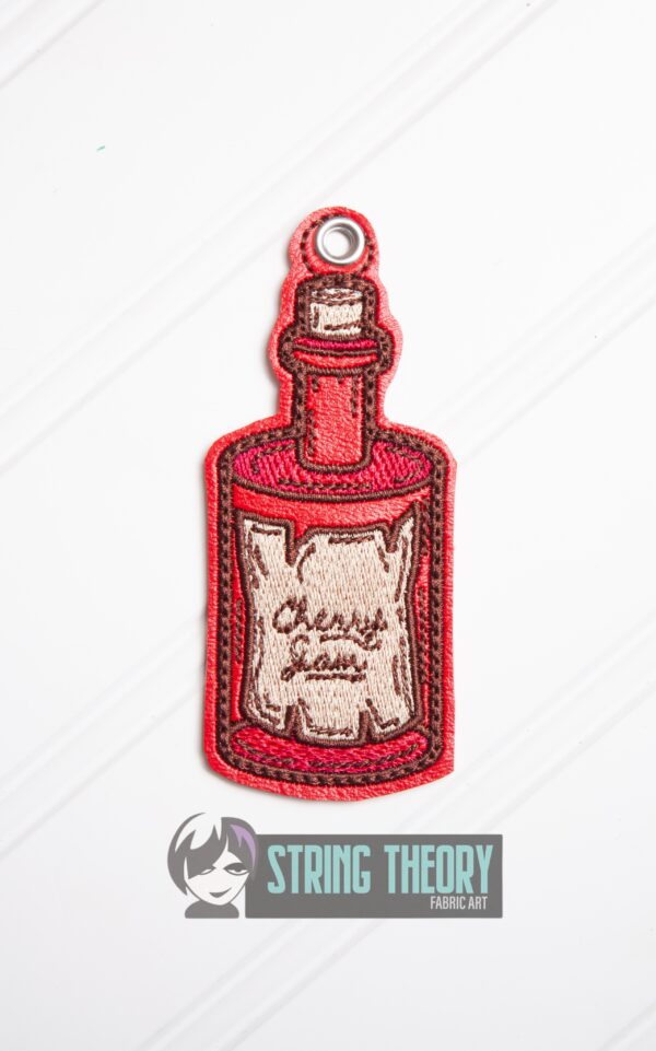 Cottagecore Cherry Jam fob, patch, Ornament ITH in the hoop Digital Download for Machine Embroidery Pattern, Design (4x4 Hoop) - Image 4
