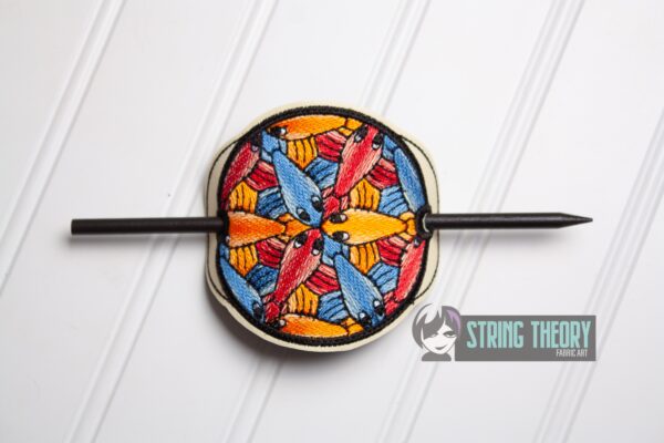 Tessellation Fish fob, patch, bun cover ITH in the hoop Digital Download for Machine Embroidery Pattern, Design (4x4 Hoop) - Image 3