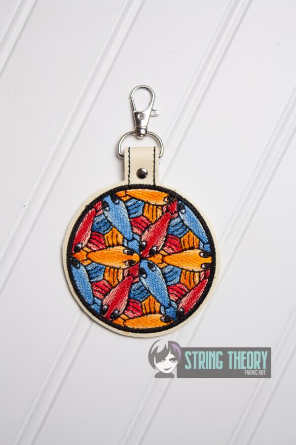 Tessellation Fish fob, patch, bun cover ITH in the hoop Digital Download for Machine Embroidery Pattern, Design (4x4 Hoop) - Image 2