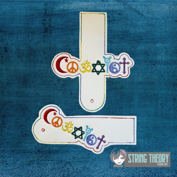 Coexist Tabs ITH in the hoop wallet tab Digital Download for Machine Embroidery Pattern, Design (4×4, 5x7 Hoop) - Image 3