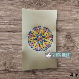 Mehndi Flower 6 - light stitch (sketchy) Digital Download for Machine Embroidery Pattern, Design (4x4 Hoop)
