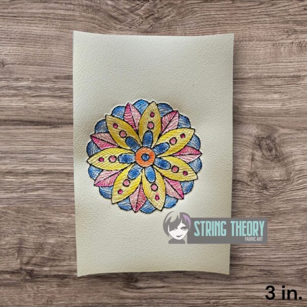 Mehndi Flower 6 - light stitch (sketchy) Digital Download for Machine Embroidery Pattern, Design (4x4 Hoop) - Image 2