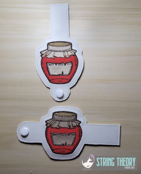Cottagecore Jam Jar Tabs ITH in the hoop wallet tab Digital Download for Machine Embroidery Pattern, Design (4x4, 5x7 Hoop) - Image 2