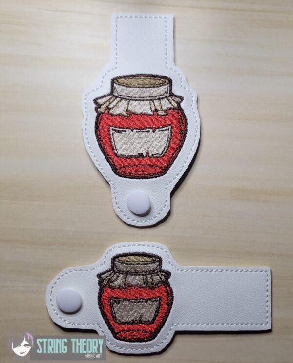 Cottagecore Jam Jar Tabs ITH in the hoop wallet tab Digital Download for Machine Embroidery Pattern, Design (4x4, 5x7 Hoop) - Image 3