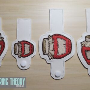 Cottagecore Jam Jar Tabs ITH in the hoop wallet tab Digital Download for Machine Embroidery Pattern, Design (4x4, 5x7 Hoop)