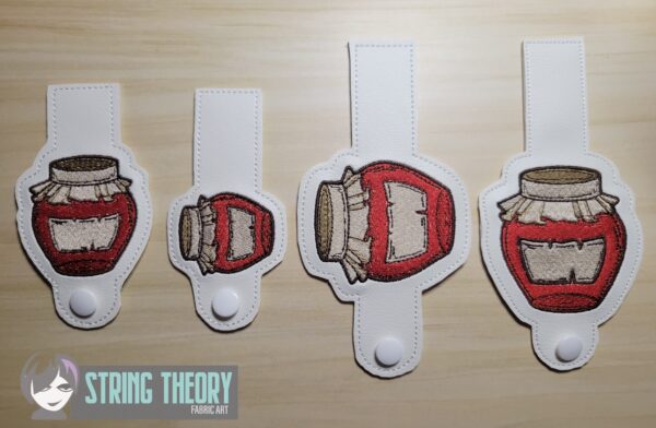 Cottagecore Jam Jar Tabs ITH in the hoop wallet tab Digital Download for Machine Embroidery Pattern, Design (4x4, 5x7 Hoop)