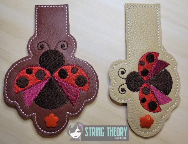 Cottagecore Ladybug Tabs ITH in the hoop wallet tab Digital Download for Machine Embroidery Pattern, Design (4x4, 5x7 Hoop) - Image 2