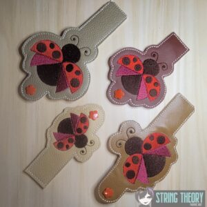 Cottagecore Ladybug Tabs ITH in the hoop wallet tab Digital Download for Machine Embroidery Pattern, Design (4x4, 5x7 Hoop)