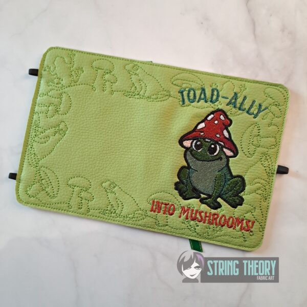 Chibi Mushtoad – TOAD-ALLY Into Mushrooms  Notebook Cover ITH in the hoop Digital Download for Machine Embroidery Pattern, Design (5×7, 6×10 Hoop) - Image 3