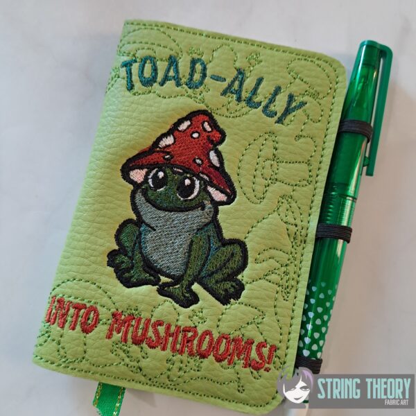 Chibi Mushtoad – TOAD-ALLY Into Mushrooms  Notebook Cover ITH in the hoop Digital Download for Machine Embroidery Pattern, Design (5×7, 6×10 Hoop) - Image 6
