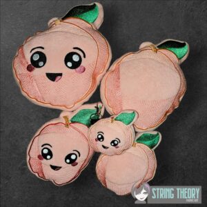 Peach Stuffie Includes Regular & Kawaii Face patterns ITH in the hoop Digital Download for Machine Embroidery Pattern, Design (4×4, 5×7, 6×10, 7×11, 8×12 Hoop)