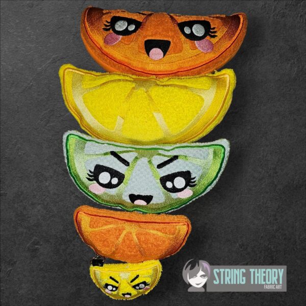 Citrus Wedge Stuffie Includes Regular & Kawaii Face patterns ITH in the hoop Digital Download for Machine Embroidery Pattern, Design (4×4, 5×7, 6×10, 7×11, 8×12 Hoop) - Image 2