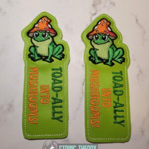 Chibi Mushtoad - TOAD-ALLY Into Mushrooms Bookmark ITH in the hoop Digital Download for Machine Embroidery Pattern, Design ( 2ITH 5x7 Hoop)