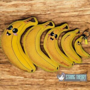Banana Stuffie Includes regular and Kawaii face patterns ITH in the hoop Digital Download for Machine Embroidery Pattern, Design (4×4, 5×7, 6×10, 7×11, 8×12 Hoop)