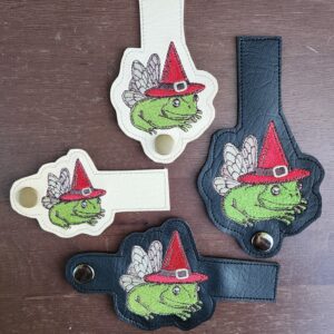 Cottagecore Witch Frog Tabs ITH in the hoop wallet tab Digital Download for Machine Embroidery Pattern, Design (4x4, 5x7 Hoop)