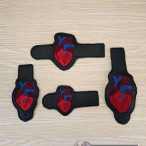 Anatomical Heart ITH in the hoop wallet tab Digital Download for Machine Embroidery Pattern, Design (4x4, 5x7 Hoop)