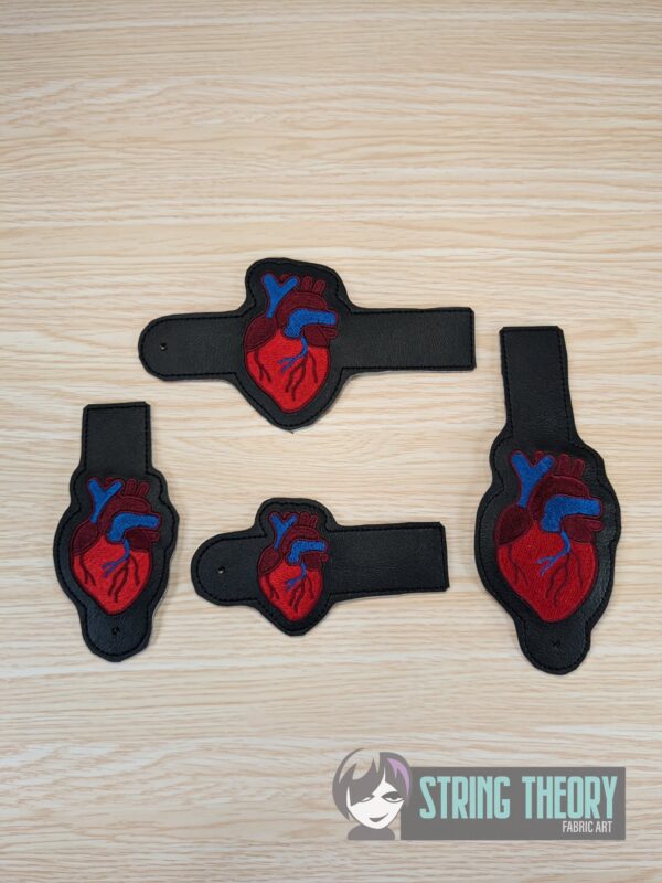 Anatomical Heart ITH in the hoop wallet tab Digital Download for Machine Embroidery Pattern, Design (4x4, 5x7 Hoop)
