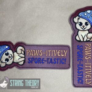 Chibi Mushpuppy - PAWS-ITIVELY Spore-Tastic Bookmark ITH in the hoop Digital Download for Machine Embroidery Pattern, Design ( 2ITH 5x7 Hoop)