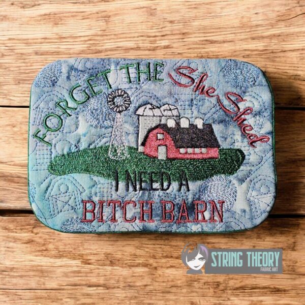 Forget the She Shed, I Need a Bitch Barn Mug Rug ITH in the hoop Digital Download for Machine Embroidery Pattern, Design (5x7, 6x10 Hoop) - Image 3