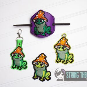 Chibi Mushtoad Bun Cover, fob, patch, Ornament ITH in the hoop Digital Download for Machine Embroidery Pattern, Design (4x4 Hoop)