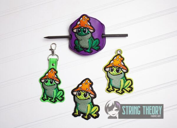 Chibi Mushtoad Bun Cover, fob, patch, Ornament ITH in the hoop Digital Download for Machine Embroidery Pattern, Design (4x4 Hoop)