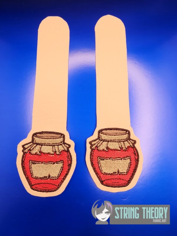Cottagecore Jam Jar Strap Connectors ITH in the hoop Digital Download for Machine Embroidery Pattern, Design (5x7 Hoop) - Image 2