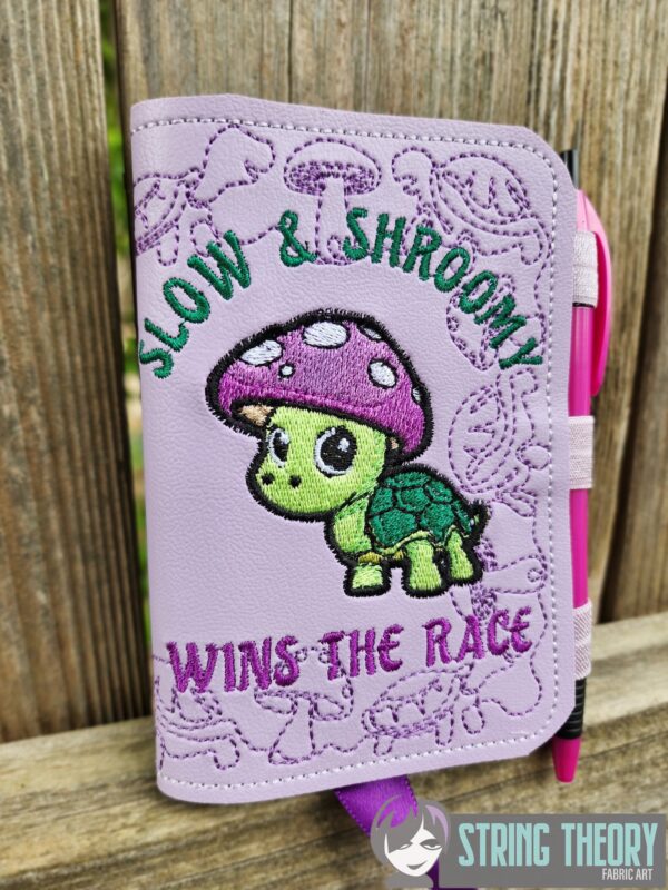 Chibi Mushturtle – Slow & Shroomy Wins the Race Notebook Cover ITH in the hoop Digital Download for Machine Embroidery Pattern, Design (5×7, 6×10 Hoop) - Image 2
