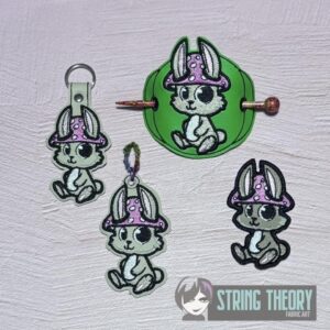 Chibi Mushbunny Bun Cover, fob, patch, Ornament ITH in the hoop Digital Download for Machine Embroidery Pattern, Design (4x4 Hoop)