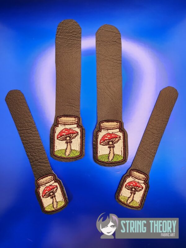 Cottagecore Mushroom Strap Connectors ITH in the hoop Digital Download for Machine Embroidery Pattern, Design (5x7 Hoop) - Image 2