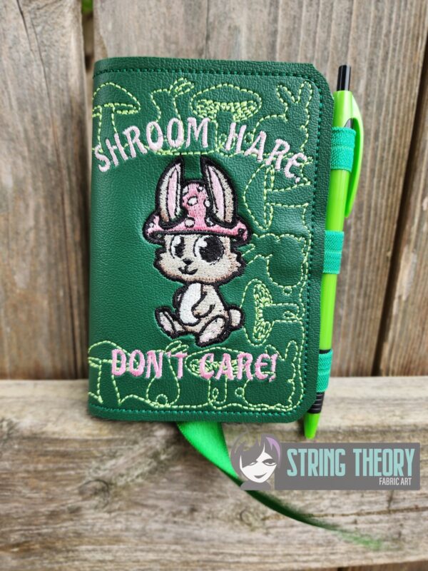 Chibi Mushbunny - Shroom Hair, Don't Care Notebook Cover  ITH in the hoop Digital Download for Machine Embroidery Pattern, Design (5×7, 6×10 Hoop) - Image 2