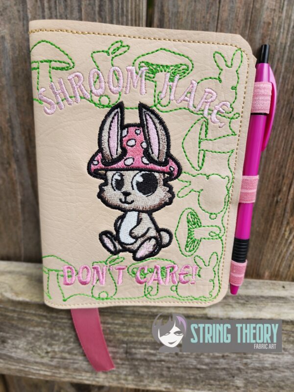 Chibi Mushbunny - Shroom Hair, Don't Care Notebook Cover  ITH in the hoop Digital Download for Machine Embroidery Pattern, Design (5×7, 6×10 Hoop) - Image 3