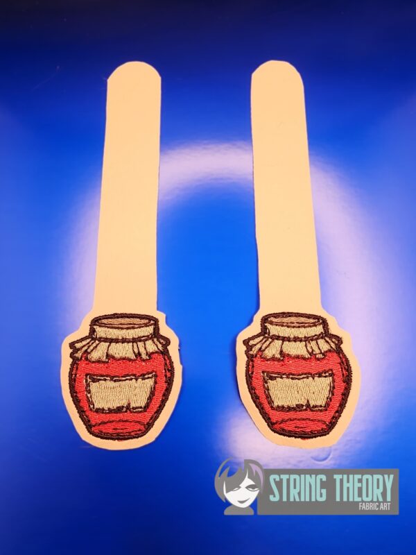 Cottagecore Jam Jar Strap Connectors ITH in the hoop Digital Download for Machine Embroidery Pattern, Design (5x7 Hoop) - Image 3