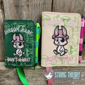 Chibi Mushbunny - Shroom Hair, Don't Care Notebook Cover  ITH in the hoop Digital Download for Machine Embroidery Pattern, Design (5×7, 6×10 Hoop)