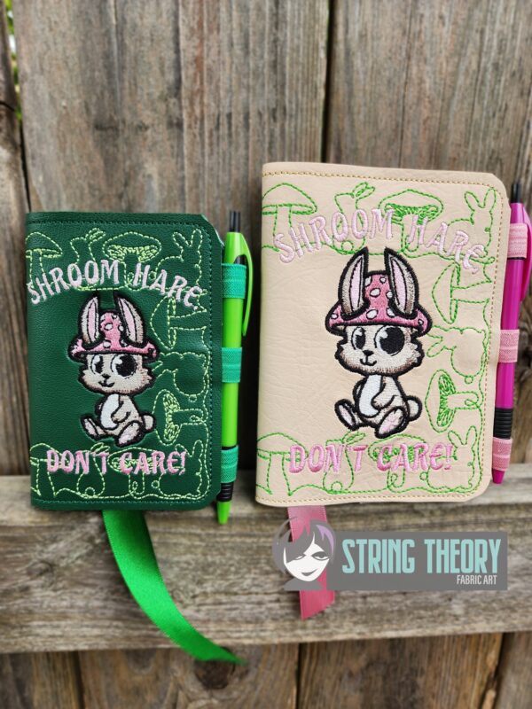 Chibi Mushbunny - Shroom Hair, Don't Care Notebook Cover  ITH in the hoop Digital Download for Machine Embroidery Pattern, Design (5×7, 6×10 Hoop)