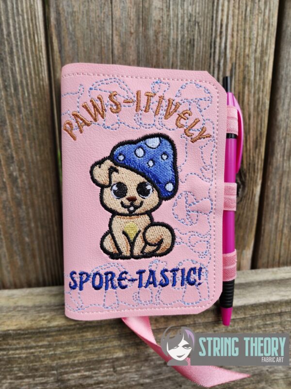 Chibi Mushpuppy – PAWS-ITIVELY Spore-Tastic Notebook Cover ITH in the hoop Digital Download for Machine Embroidery Pattern, Design (5×7, 6×10 Hoop) - Image 3