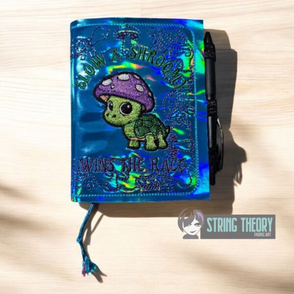 Chibi Mushturtle – Slow & Shroomy Wins the Race Notebook Cover ITH in the hoop Digital Download for Machine Embroidery Pattern, Design (5×7, 6×10 Hoop) - Image 5