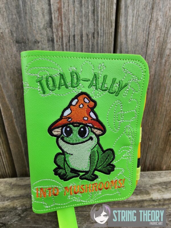 Chibi Mushtoad – TOAD-ALLY Into Mushrooms  Notebook Cover ITH in the hoop Digital Download for Machine Embroidery Pattern, Design (5×7, 6×10 Hoop) - Image 9