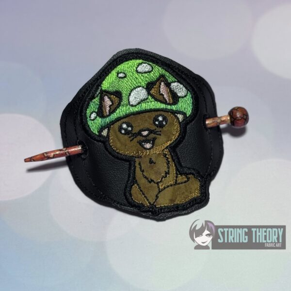 Chibi Mushcat Bun Cover, fob, patch, Ornament ITH in the hoop Digital Download for Machine Embroidery Pattern, Design (4x4 Hoop) - Image 3