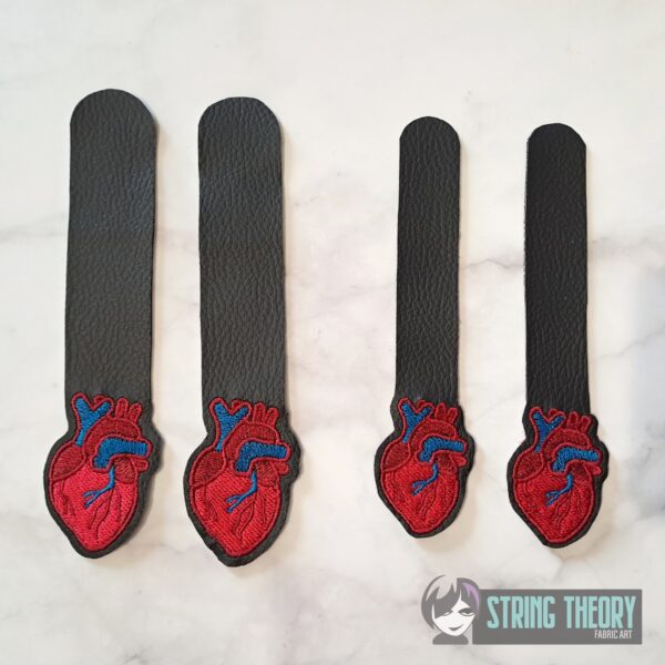 Anatomical Heart Strap Connectors ITH in the hoop Digital Download for Machine Embroidery Pattern, Design (5x7 Hoop)