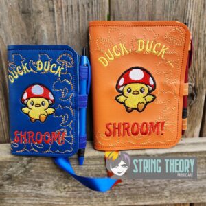 Chibi Mushduck – Duck, Duck, SHROOM! Notebook Cover ITH in the hoop Digital Download for Machine Embroidery Pattern, Design (5×7, 6×10 Hoop)