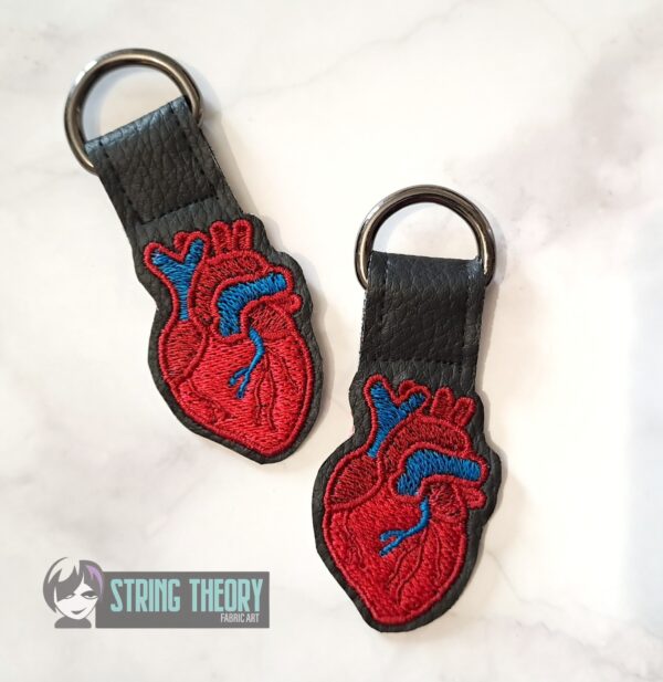 Anatomical Heart Strap Connectors ITH in the hoop Digital Download for Machine Embroidery Pattern, Design (5x7 Hoop) - Image 2
