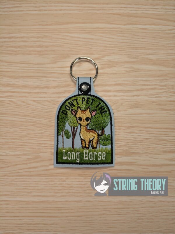Don't Pet the Long Horse fob, patch ITH in the hoop Digital Download for Machine Embroidery Pattern, Design (4×4 Hoop) - Image 2