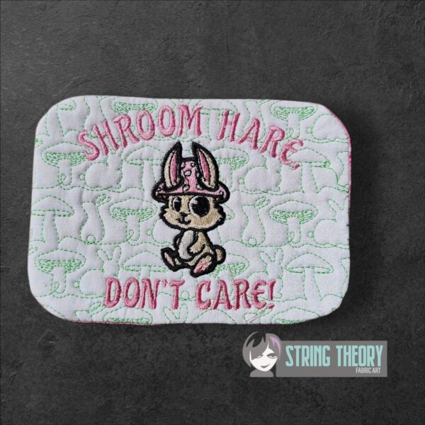 Chibi Mushbunny - Shroom Hair, Don't Care Mug Rug  ITH in the hoop Digital Download for Machine Embroidery Pattern, Design (4x4, 5×7, 6×10 Hoop) - Image 3
