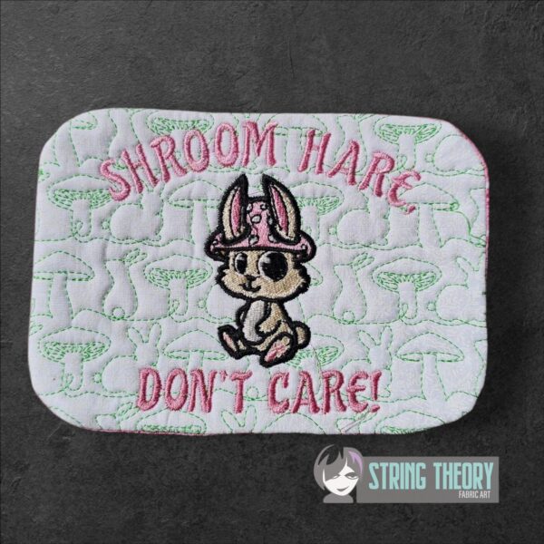 Chibi Mushbunny - Shroom Hair, Don't Care Mug Rug  ITH in the hoop Digital Download for Machine Embroidery Pattern, Design (4x4, 5×7, 6×10 Hoop) - Image 2