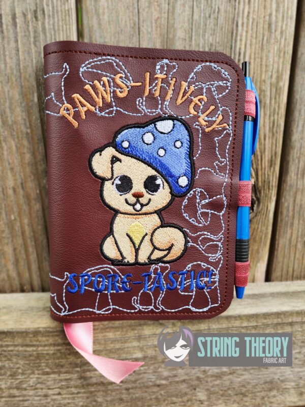 Chibi Mushpuppy – PAWS-ITIVELY Spore-Tastic Notebook Cover ITH in the hoop Digital Download for Machine Embroidery Pattern, Design (5×7, 6×10 Hoop) - Image 2