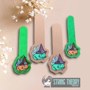 Cottagecore Witch Frog Strap Connectors ITH in the hoop Digital Download for Machine Embroidery Pattern, Design (5x7 Hoop)